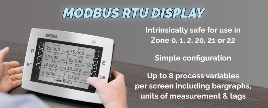 BA489-GL and BA489-PC intrinsically safe Modbus RTU Displays